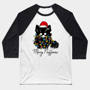 black cat merry fluffmas Baseball T-Shirt